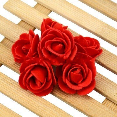 100 stk kunstige blomster bamse av roser 3cm skum bryllup dekorative blomster juledekor for hjemmet: 100 stk rød