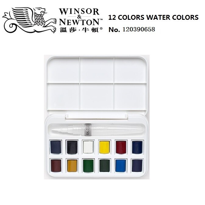 Winsor & Newton Cotman 8/12/24/36/45 Kleuren Half Pannen Effen Aquarel Verf Set pigment Kunst Levert: 12 Colors A