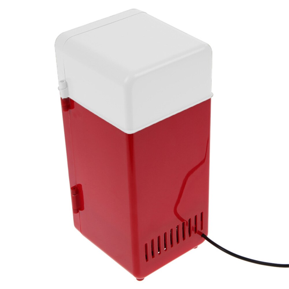 Car Mini Fridge Gadget Beverage Cans Cooler Warmer USB Refrigerator With Internal LED Light Desktop Mini Fridge