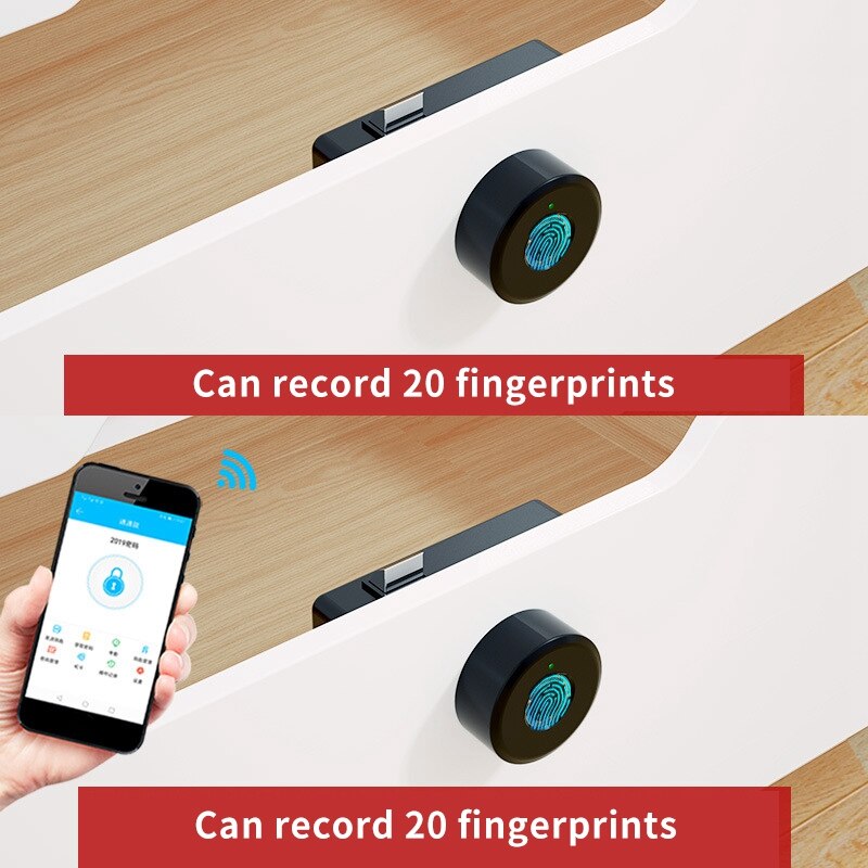 Fingerprint Lock Locker Lock Electronic Lock Keyless Fingerprint Padlock File Cabinet Lock for Gym School Drawer