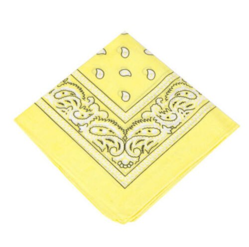 Newest Scarf Headband Bandanas Head wrap Cotton Head Wrap Neck Wristband Handkerchief Black White Pink: Yellow