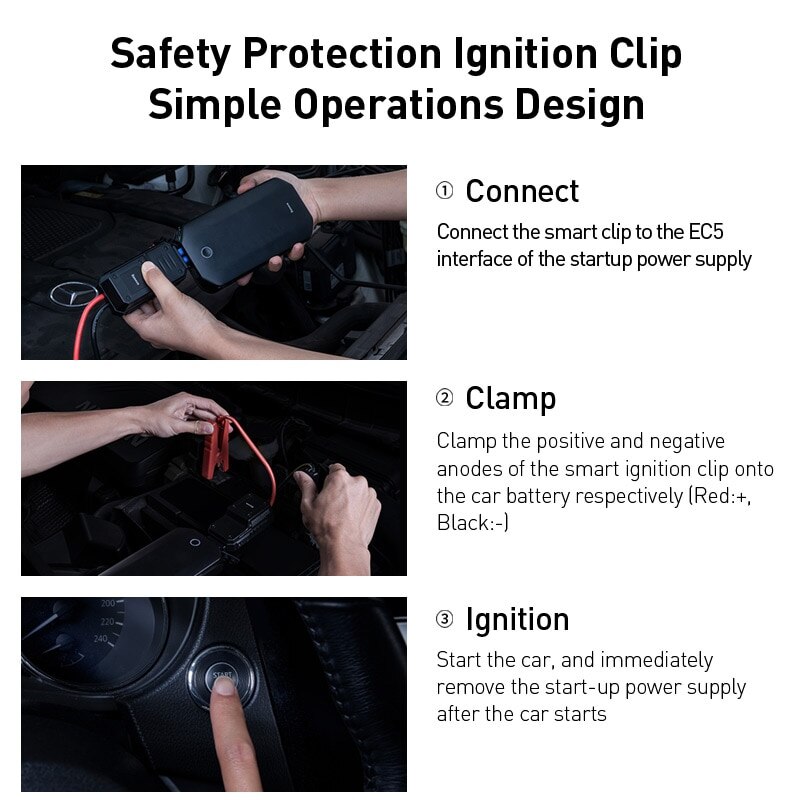 Baseus Car Jump Starter Power Bank Emergency Battery Car Starting Jumpstarter Auto Launcher Portable Car Emergency Booster 800A