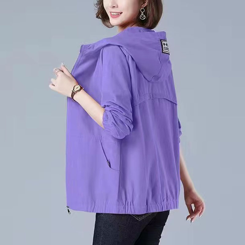 Women’s Jacket Autumn Long Sleeve Casual Windbreaker Famale Hooded Pocket Zipper Bomber Jacket Loose Outerwear 6XL
