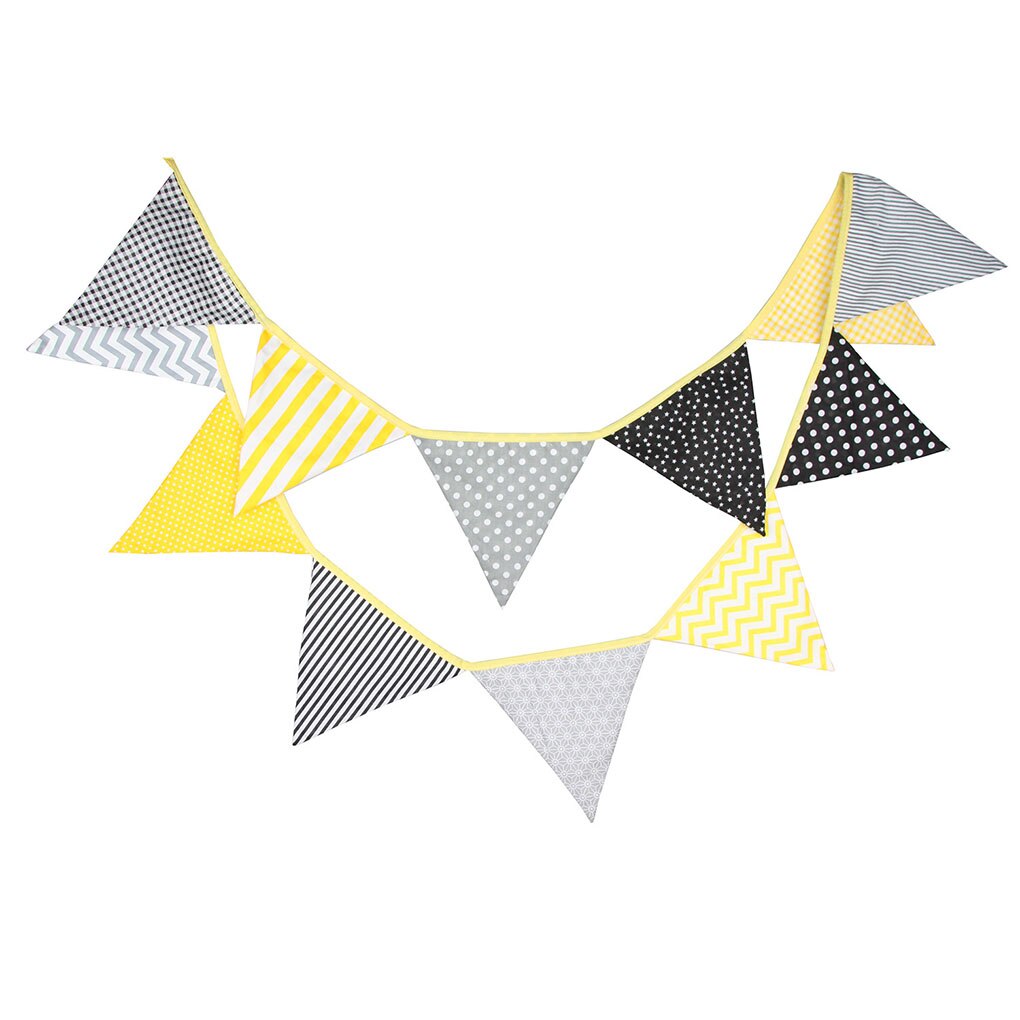 Banderines de cumpleaños, banderines de algodón para fiestas infantiles, banderines, decoración de pared de cumpleaños para niños: 05