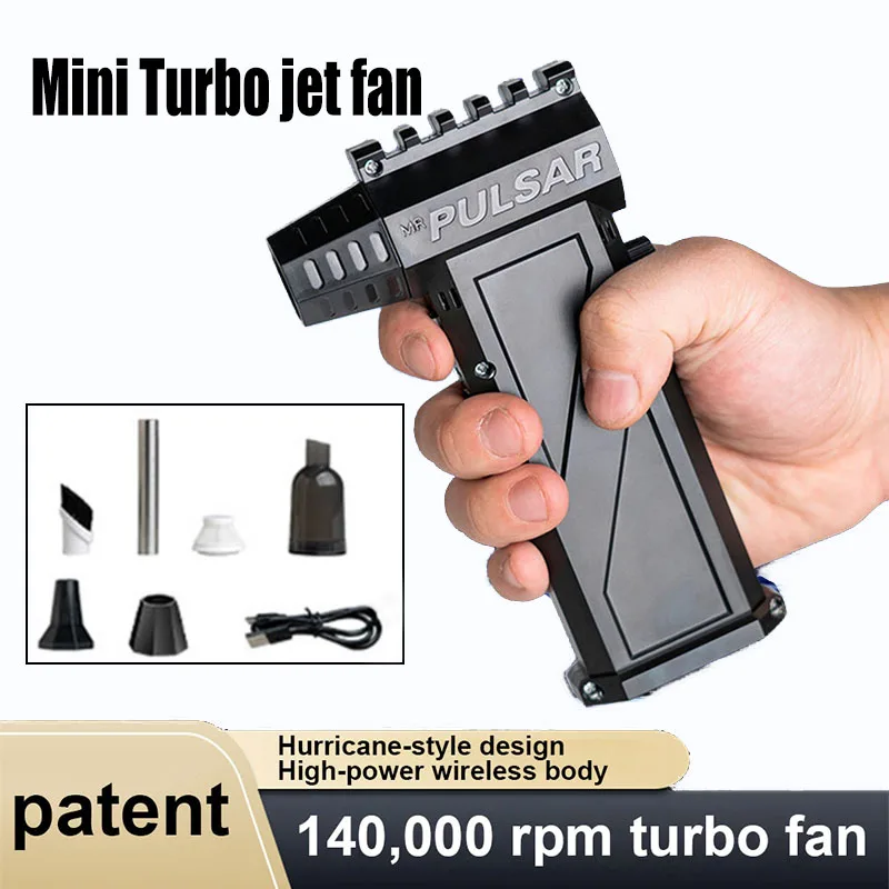 Portable turbo jet fan 140000 rpm mini jet blower jet fan handheld air duster vacuum cleaner for car home outdoor use