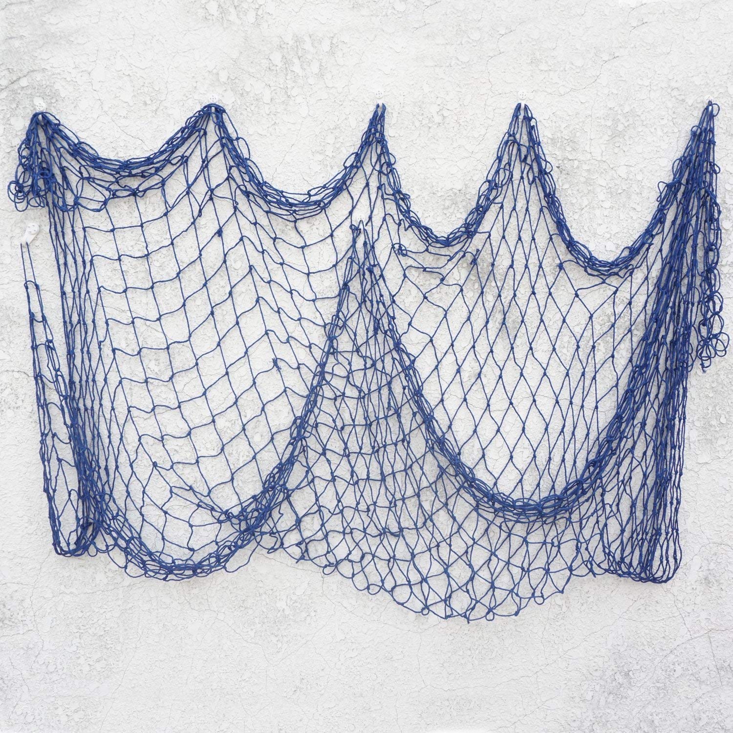 Filet de pêche suspendu, décor de maison, Pirate, ornement, matériel, accessoires Photo bricolage maison, Bar, thème océan nautique, mur: Blue 100x200cm