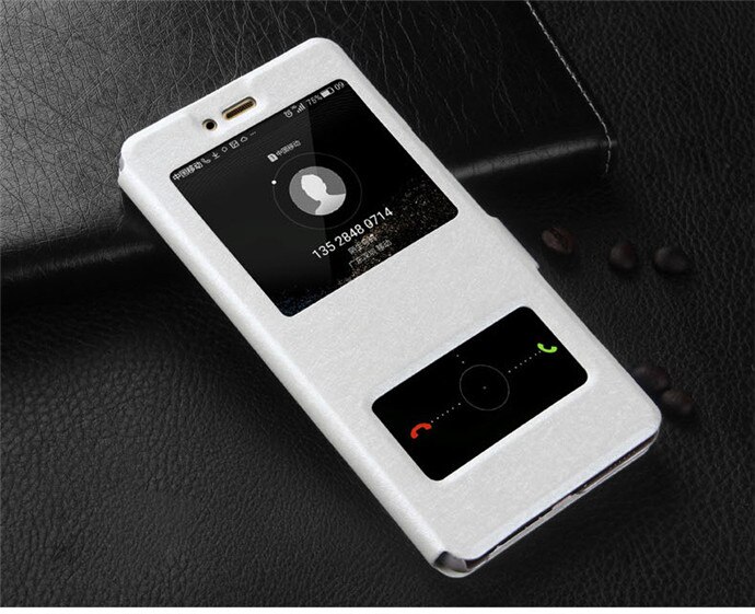 For Samsung Galaxy J7 Neo Case J7Neo J701 J701F Quick View Window Stand Phone Cases for Samsung J7 NXT Cover Flip PU Leather: White