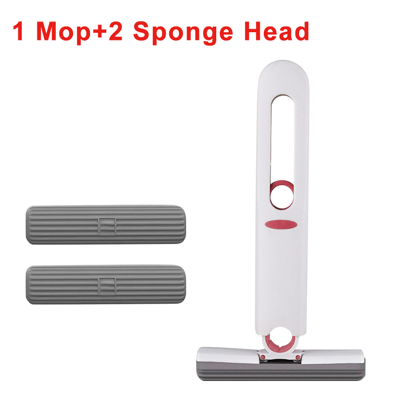 Draagbare Mini Spons Mop Handvrij Wassen Opvouwbare Zelf Knijp CleaningMop Nat En Droog Gebruik Super AbsorbentMop Voor Badkamer Keuken: green