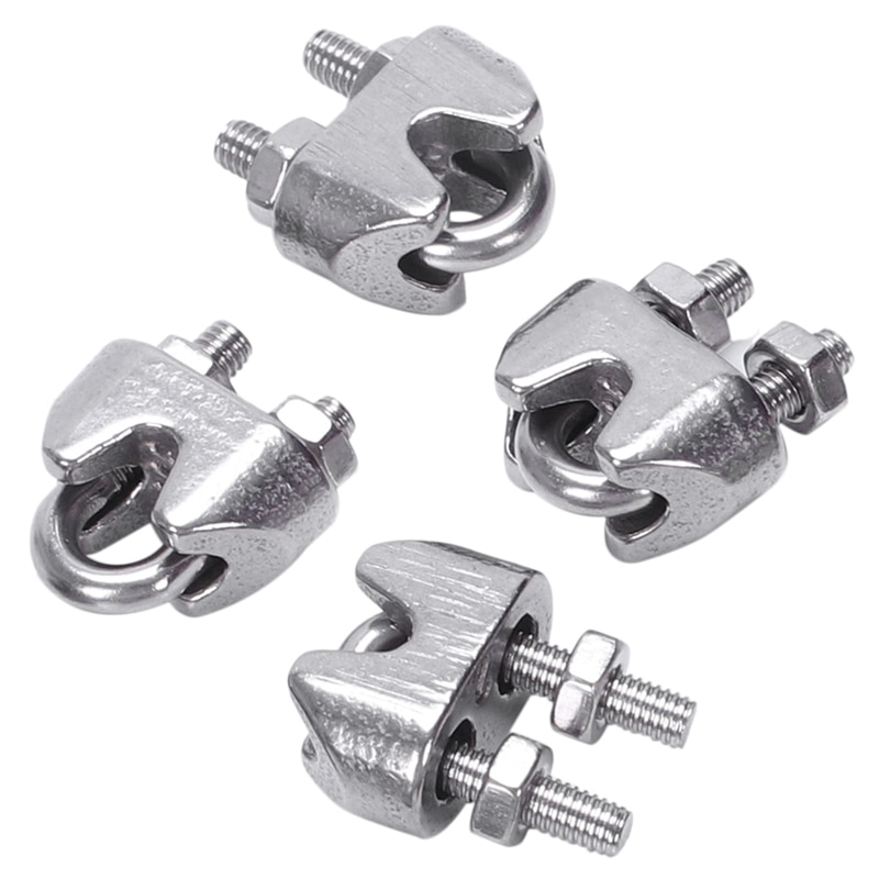 12Pcs 2mm 1/16 Inch Stainless Steel Wire Rope Cable Clamp Fastener & 1Pcs STAINLESS Steel Wire Rope Cable Rigging Extra, Length: