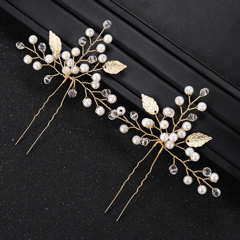 Peine para el pelo de plata dorada para novia, accesorios para el cabello con cristal, peines laterales para novia, tocado para mujer: gold