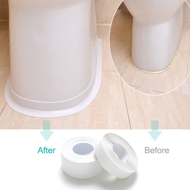 White Multi-purpose Self-adhesive PVC Repair Waterproof Bonder Tape Sealing Strip Sink Bathroom Wall Corner Sticker Tapes