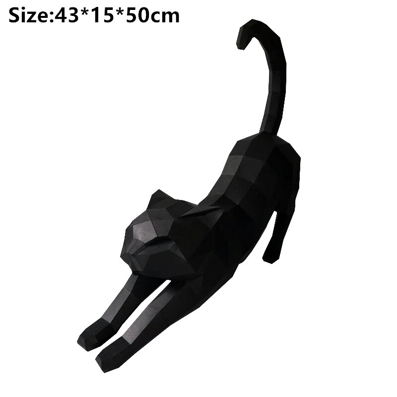 50 centimetri di trasporto Bello del Gatto di Carta 3D FAI DA TE Manuale Creativo Decorazioni Per La Casa Della Decorazione Della Parete A Mano Made Carino Geometrica Carta Action Figures regalo Giocattoli: Black B