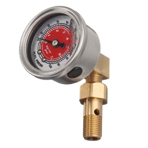 Universal- Kraftstoff Druck Flüssigkeit Gefüllt Manometer Adapter Bausatz 0-100PSI Öl Drücken Sie Messgerät Tankanzeige FPT018: verrotten