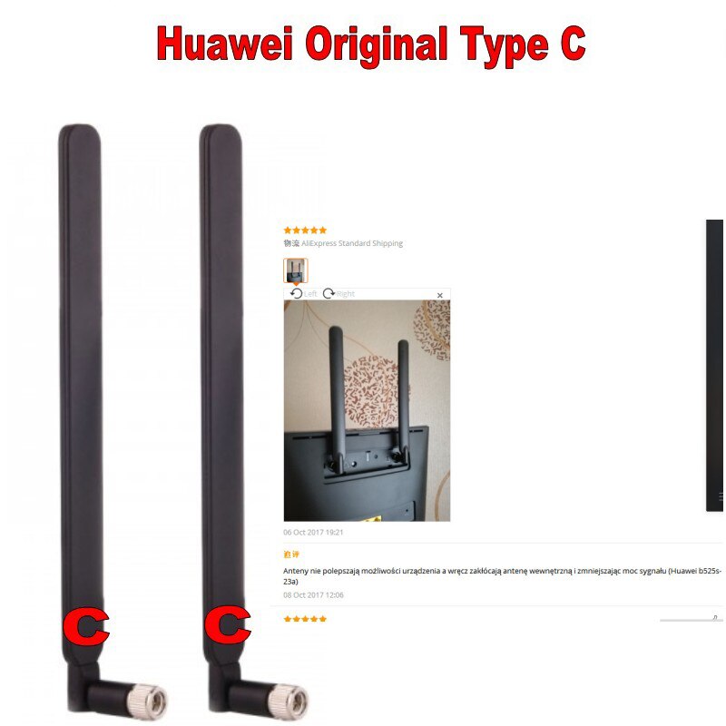 Original Huawei 4G LTE External 2Pcs Antenna SMA C-Type for B310 B311 B315 B525 B593 B880 E5186 E5172 etc