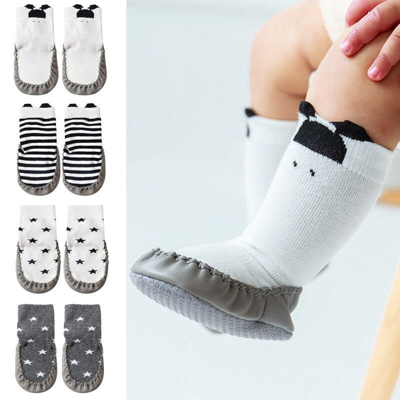 Criança interior meia sapato meias do bebê recém-nascido inverno grosso terry algodão bebê menina meia com solas de borracha infantil anti-derrapante meia nova