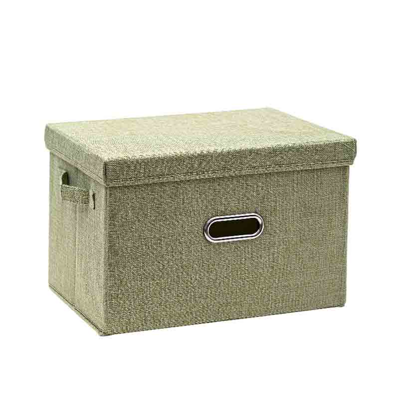 5 Sizes Cube Non-Woven Folding Storage Box For Toys Fabric Storage Bins With Lid Home Bedroom Closet Office Nursery Organizer: 44X29X30CM / Green  