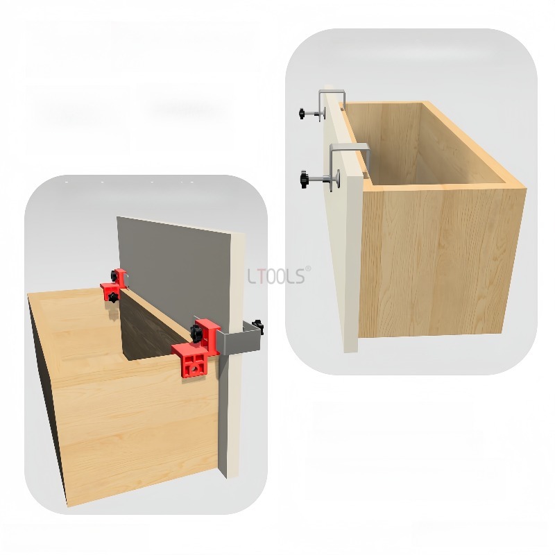 High Panel Drawer Clip with Thickened Stainless Steel Installation Auxiliary Tool Adjustable Woodworking Positioning Artifact