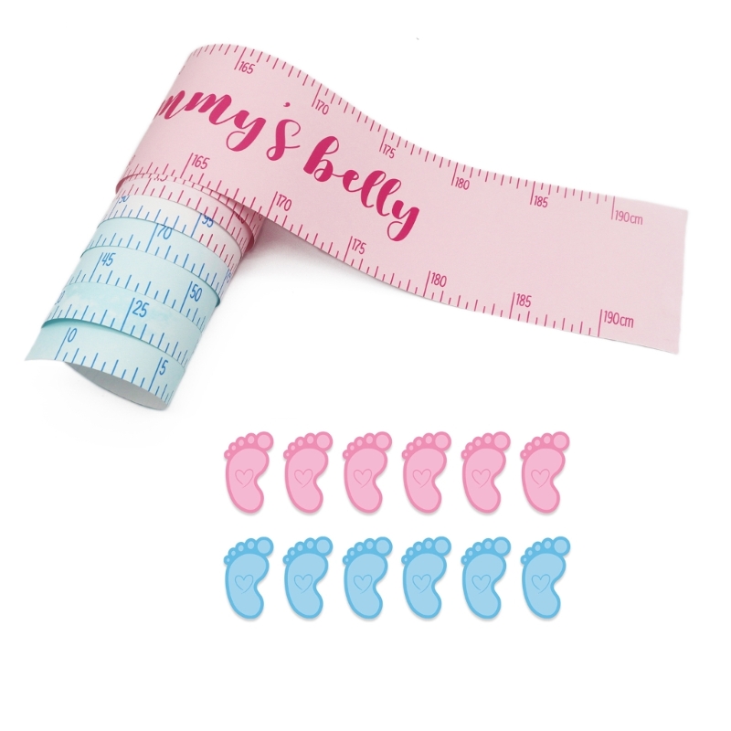 How Big is Mommy's Belly? Includes 1 Mommy's Belly Measuring Tape and 12 Stickers, Gender Neutral Fun Baby-Shower Game
