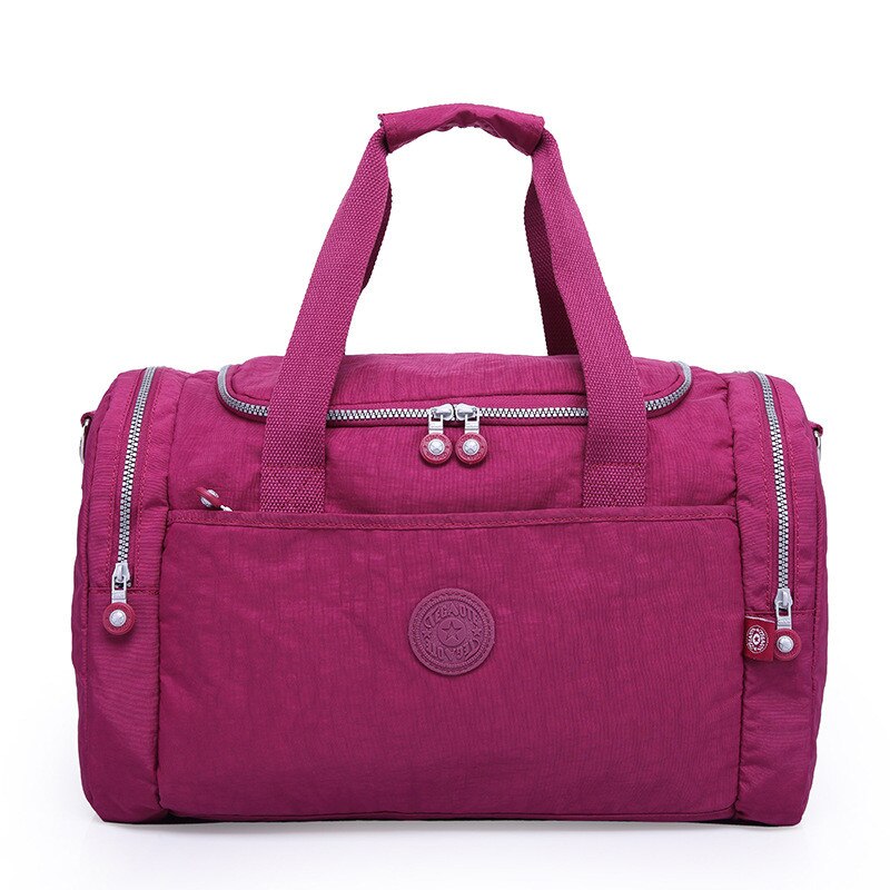 Delle Donne di modo Borse Da Viaggio Grande Capacità del Bagagliaio Impermeabile Duffle Bag Casual Borsoni Grande Week-End Viaggio Turistico Borsa: purple red