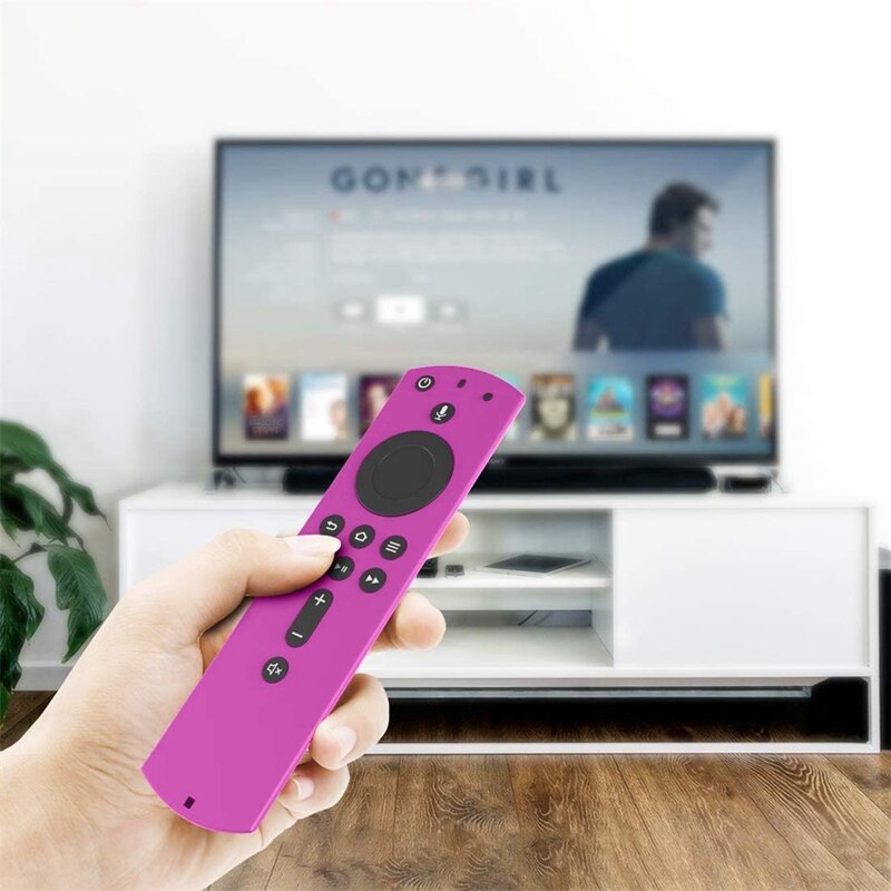 Siliconen afstandsbedieningshoes voor fire tv stick 4k/ ( fire tv square/fire tv (3rd gen): Paars