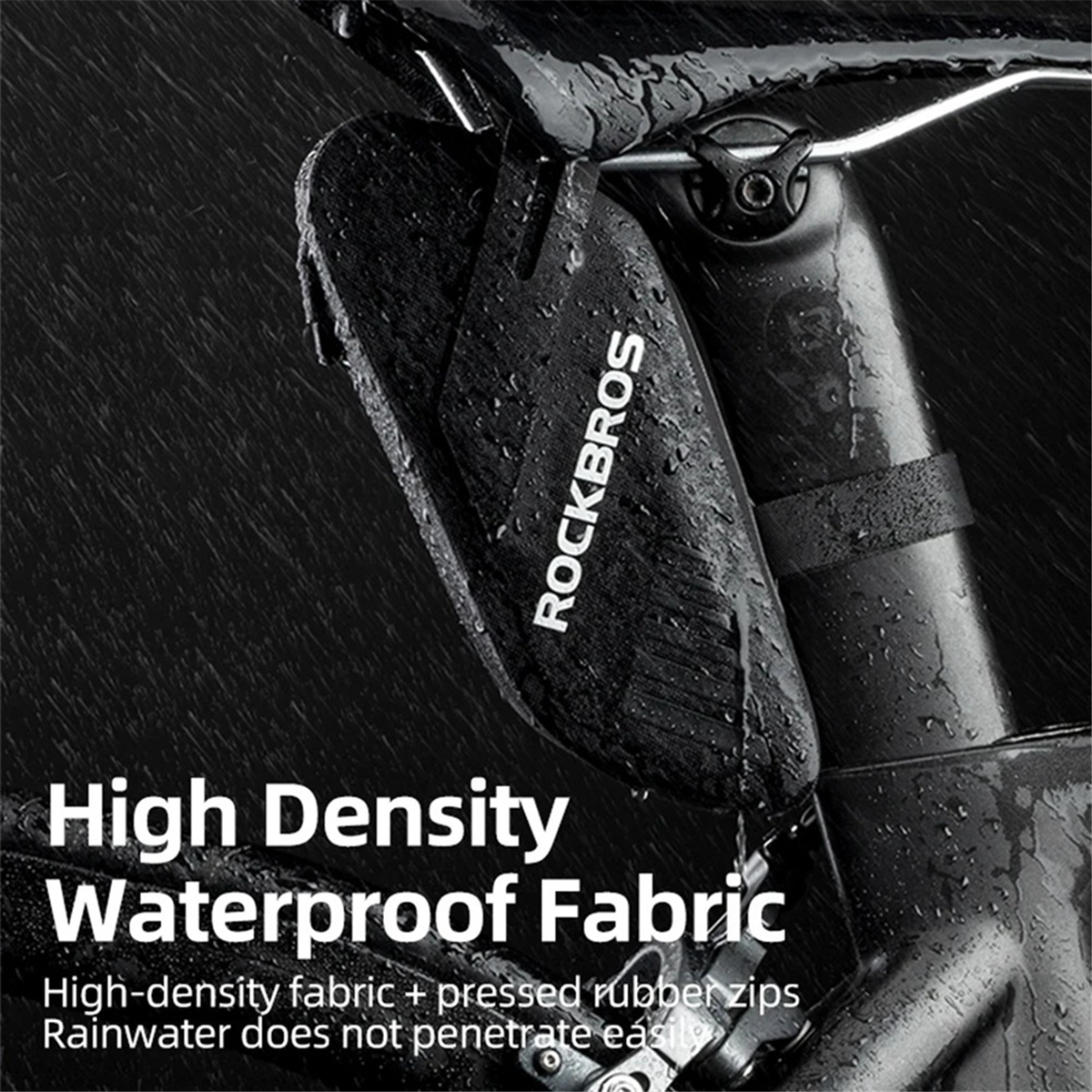 ROCKBROS-bolsa para SILLÍN de bicicleta, impermeable, con luz trasera colgante, accesorios para bicicleta de montaña y carretera, 0,6 l