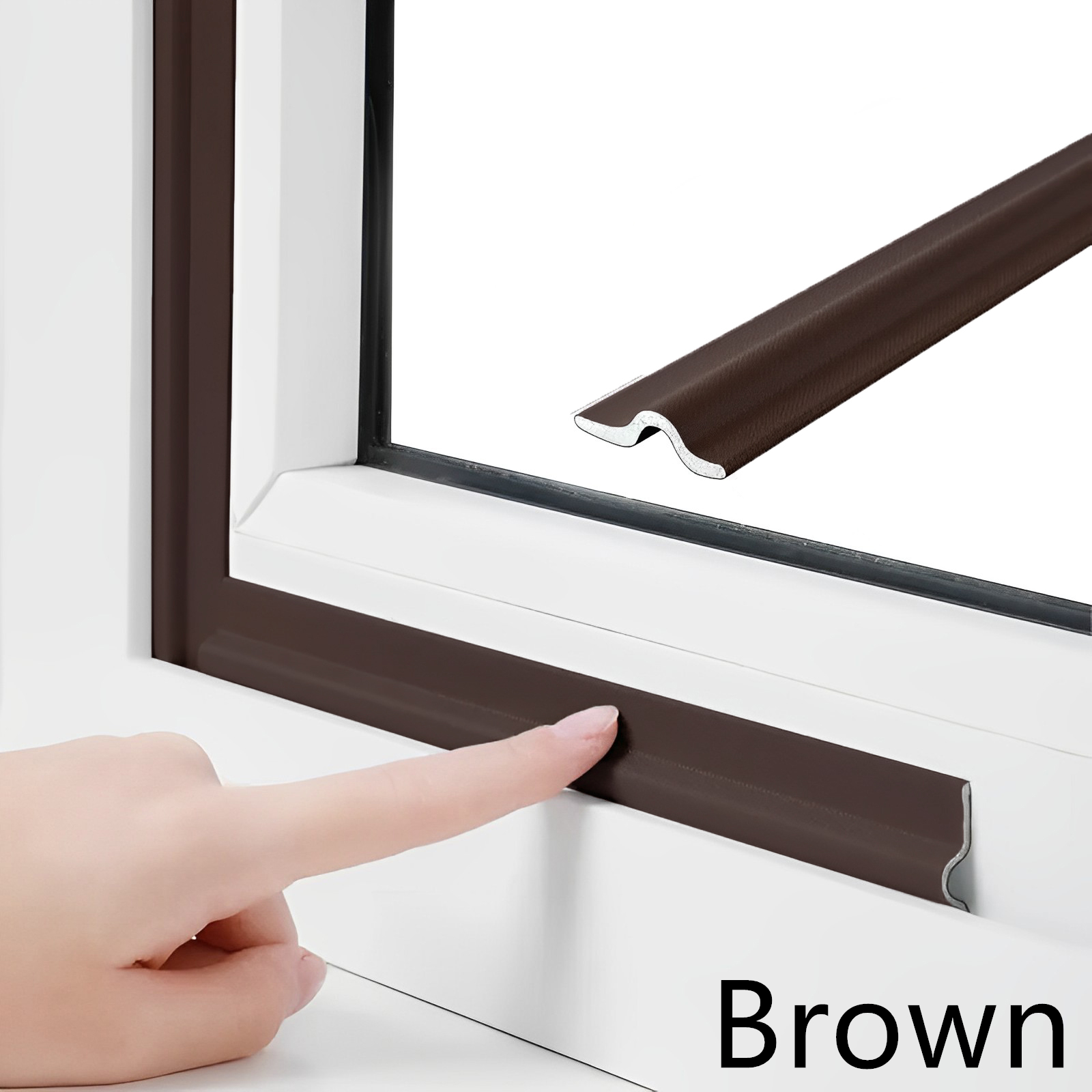 Tira de sellado de ventana de tipo deslizante, costura de puerta y ventana, aislamiento acústico a prueba de viento, tira de sellado autoadhesiva, bloqueo cálido del viento: CAMEL