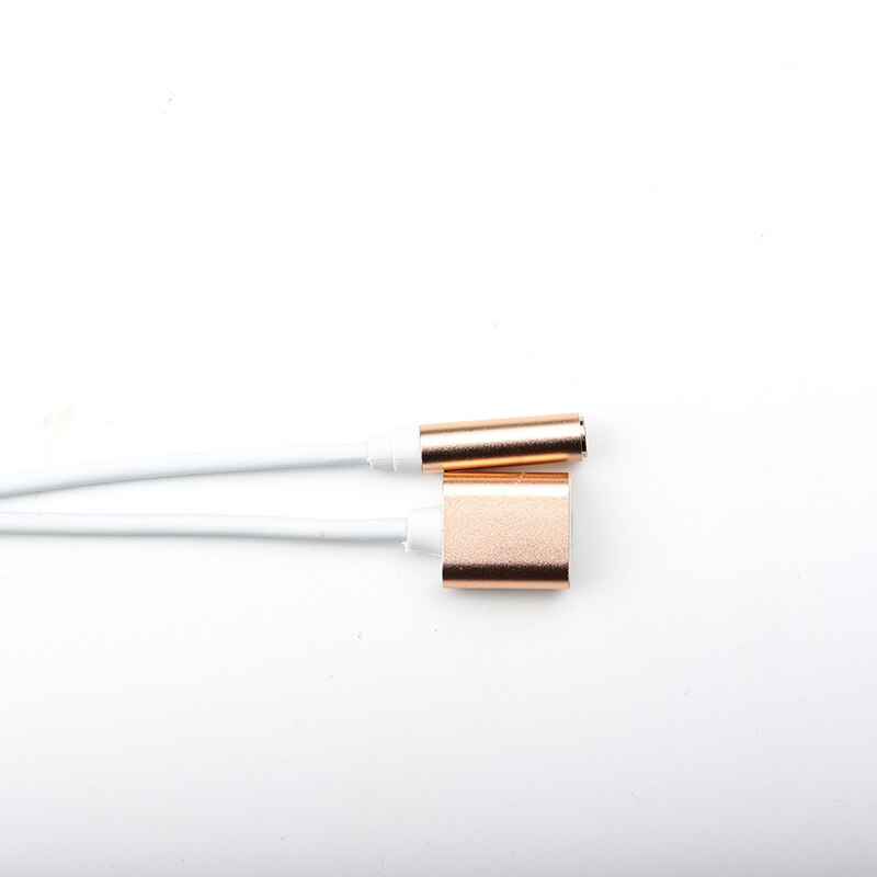 For iPhone Adapter 2 in 1 Adaptador For Apple iPhone 7 8 Plus 11 Pro Max XR XS X to 3.5mm Headphones Splitter cargador y audio: Gold