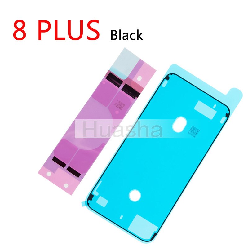 2pcs/set Battery Adhesive Sticker Strips + LCD Display Waterproof Seal Adhesive Sticker for iPhone 6S 7 8 Plus X: For 8 PLUS  Black