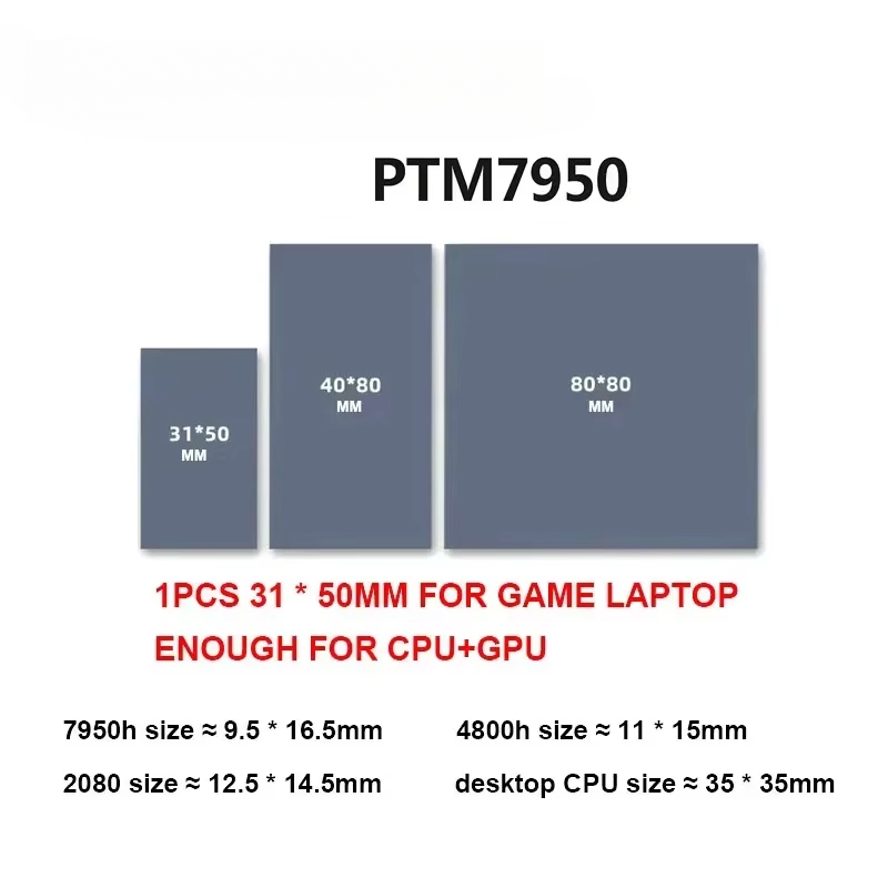 Pour Honeywell PTM7950 tampon à changement de Phase, ordinateur portable GPU CPU Dissipation thermique joint de tampon thermique en Silicone 8.5 W/mk t sakoмопрокладка Rodrigo