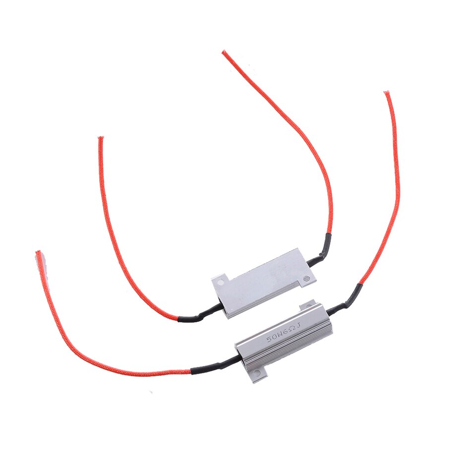 2pcs 50W 12V 6ohms LED Turn Signal Light Resistor Aluminum Alloy for Motorcycle Car Auto