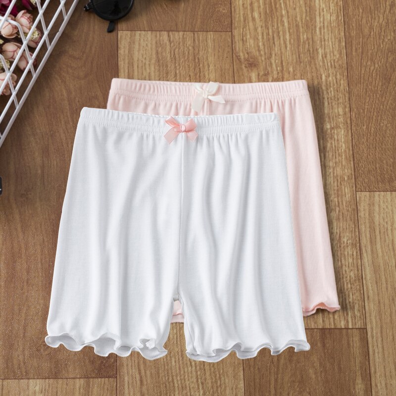Girl Safety Shorts Pants Solid Underwear Soft Elastic Cotton Leggings Girls Lace Briefs Short Pants For Children Underpants
