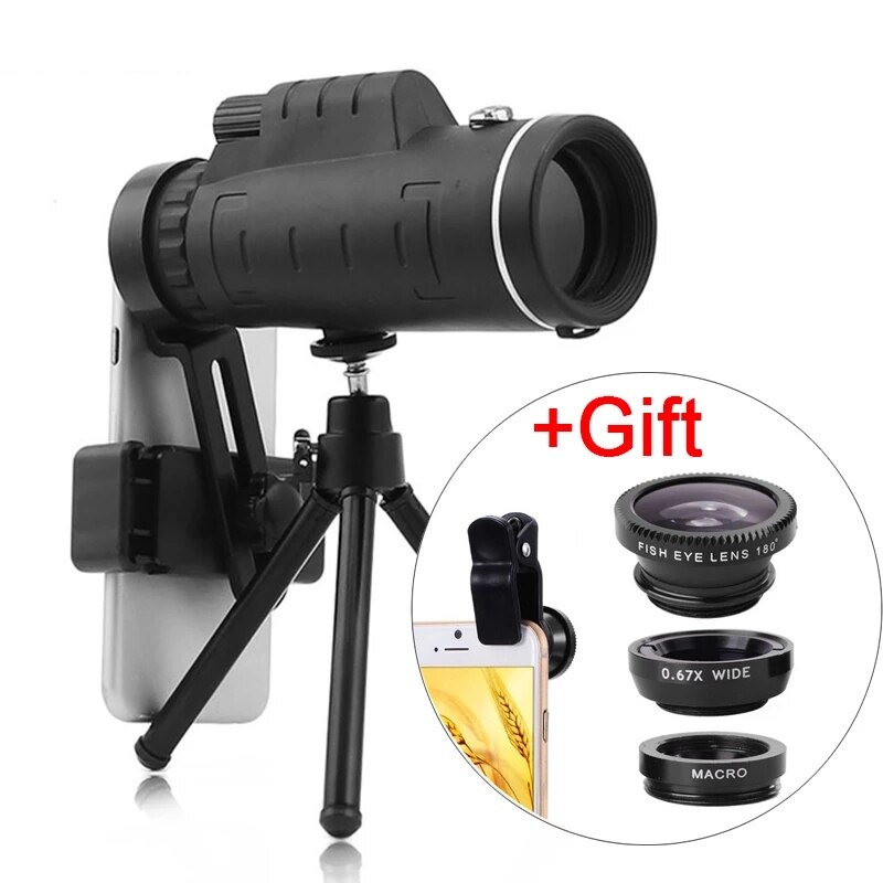 3In1 Lens Universele 40X60 Optische Glas Zoom Telescoop Tele Mobiele Telefoon Camera Lens Voor Iphone 11 Samsung Smartphones Lens