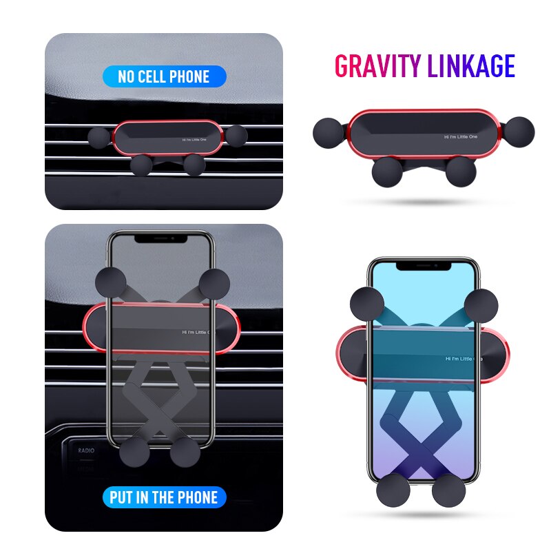 Gravity Auto Telefoon Houder Mount Auto Air Vent Mount Bracket Autohouder Voor Iphone 8 X Xs Samsung Xiaomi Mobiele telefoon Houder Stand