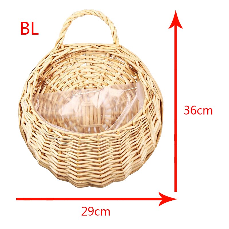 Panier de rangement en rotin, paille, osier naturel, Pot mural suspendu, conteneur, support de plantes, paniers décoratifs pour guirlande de fleurs
