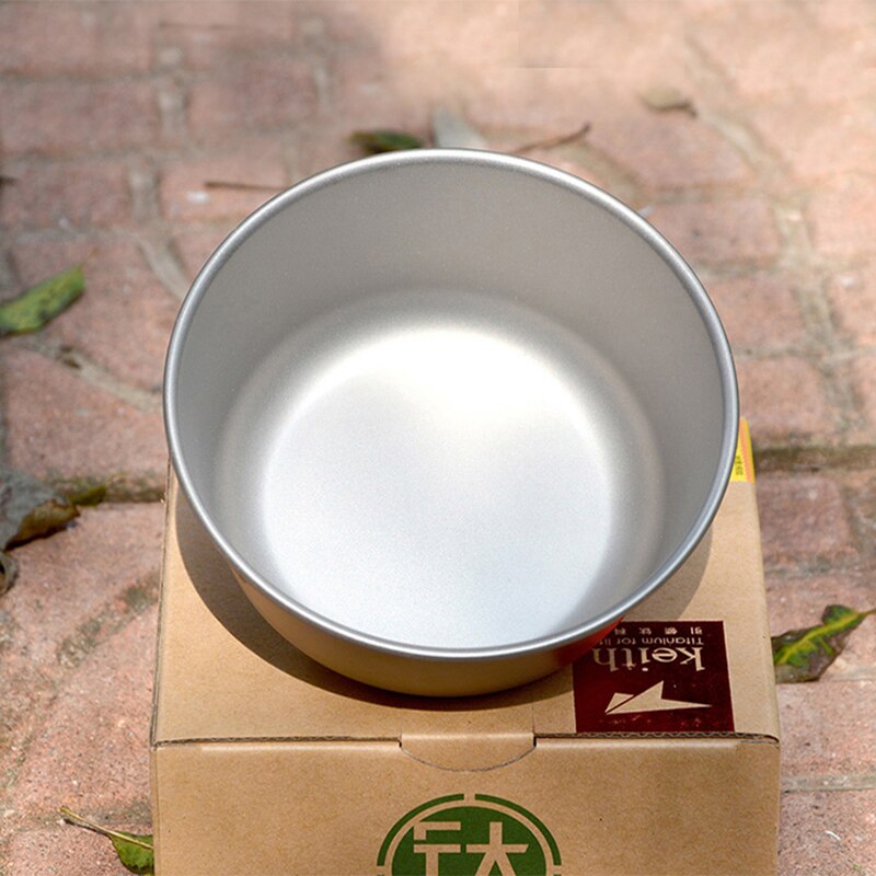 Cuenco portátil de titanio para viajes al aire libre, tazón de una sola capa para acampar, senderismo, Picnic, vajilla, fiambrera, ensaladera, Ti5321, 550ml