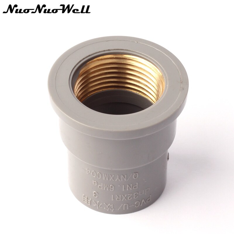 Inner Diameter 32mm X G 1'' Copper Female Thread Straight PVC Pipe Connectors Newest Garden Watering Tube Pipe Thread Joint