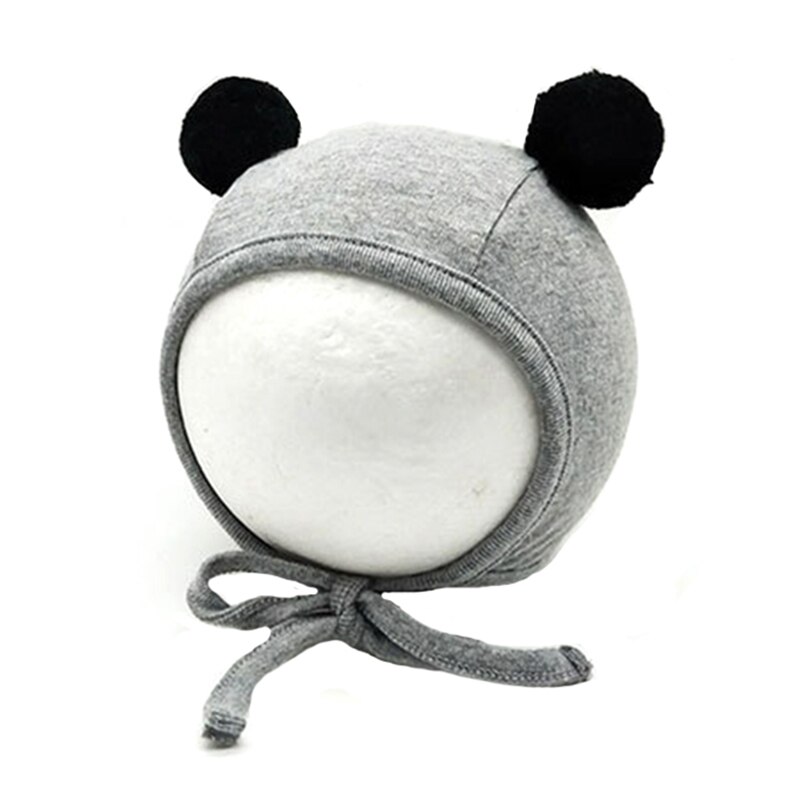 Cappello Del Bambino appena nato Orecchie Scaldino del Cotone Beanie Per I Ragazzi Infantili Delle Ragazze di Inverno di Autunno Bambini Carino Regolabile Berretti Cappelli Bambini Cofano: grey 1