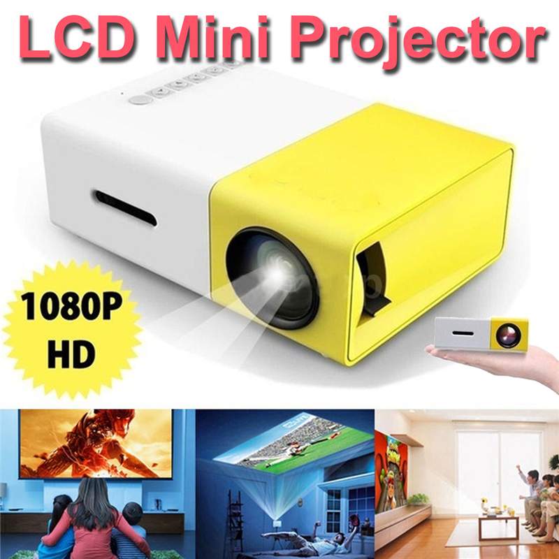 Mini Portable Projector HDMI USB AV SD LCD LED 320x240 Pixels Support 1080P Proyector 400-600 Lumen Home Media Video Player