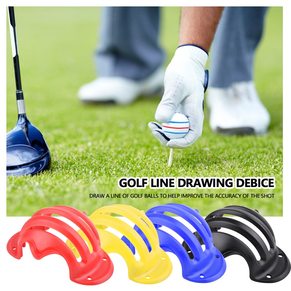 Juego de trazadores de líneas para pelota de Golf, marcador de línea de alineación con 2 bolígrafos, plantilla de dibujo, herramienta de entrenamiento de Swing de Golf, 4