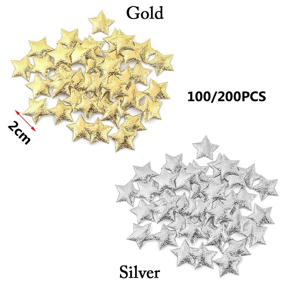 100/200 Stks/pak 2Cm Goud Zilver Schuim Stof Sterren Embellishments Sieraden Materiaal Diy Ambachten Wedding Party Home Decor levert