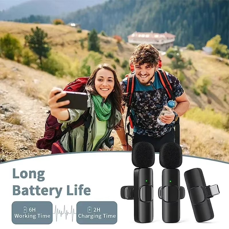 Xiaomi Microfono wireless Bluetooth portatile K9 2.4G Registrazione audio video per Iphone Android Microfono per telefono da gioco dal vivo all'aperto Nuovo