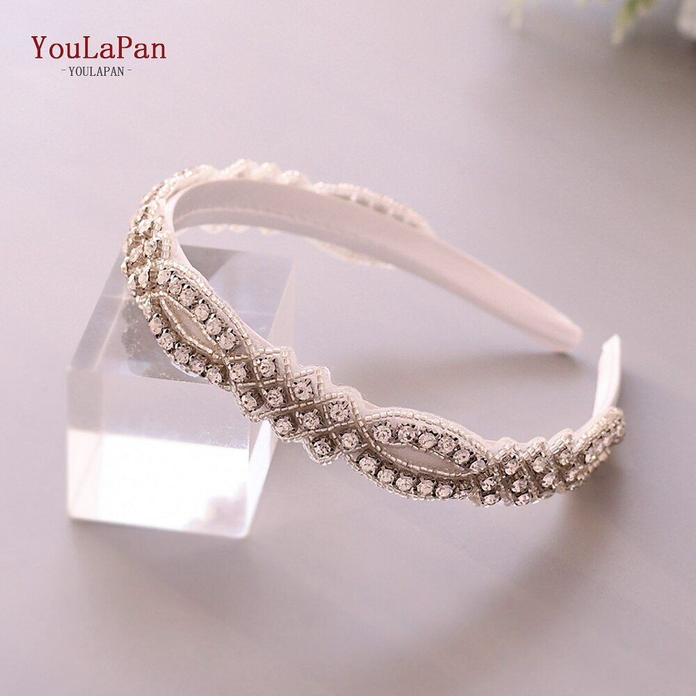 Youlapan  s332- fg luxe glinsterende strass hoofdband bruids haarband dames haaraccessoires bruiloft haarsieraden