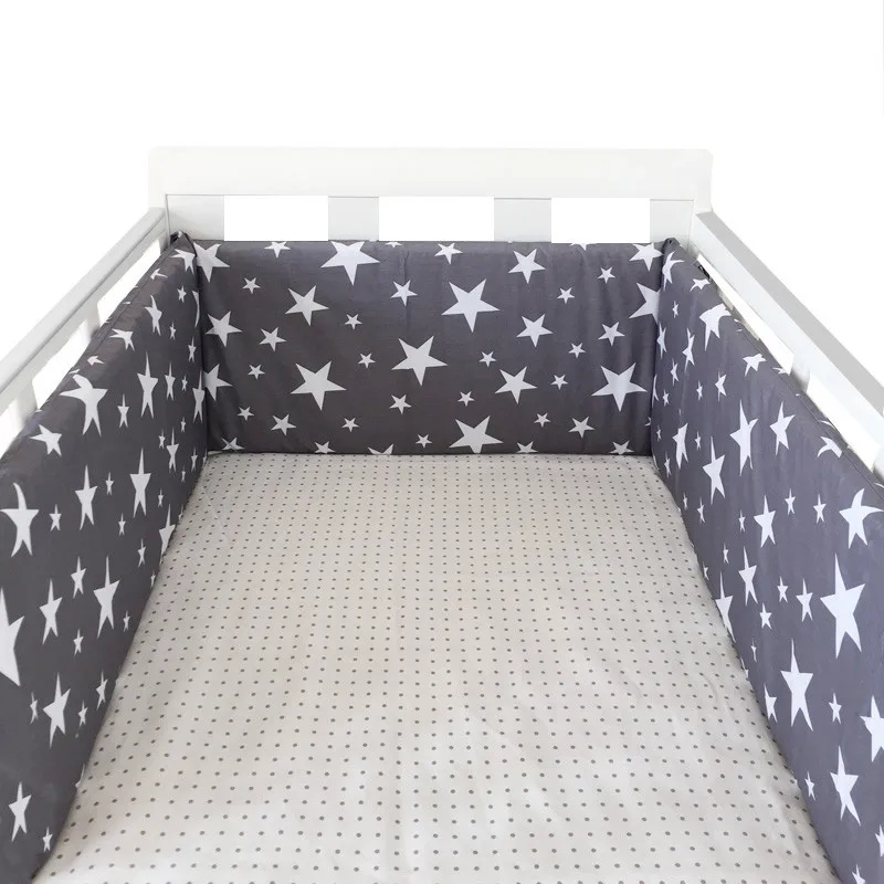 Nordic Sterne Baby Bett Verdicken Stoßstangen Zipper einteiliges Krippe Um Kissen Kinderbett Schutz Kissen 200*30 CM