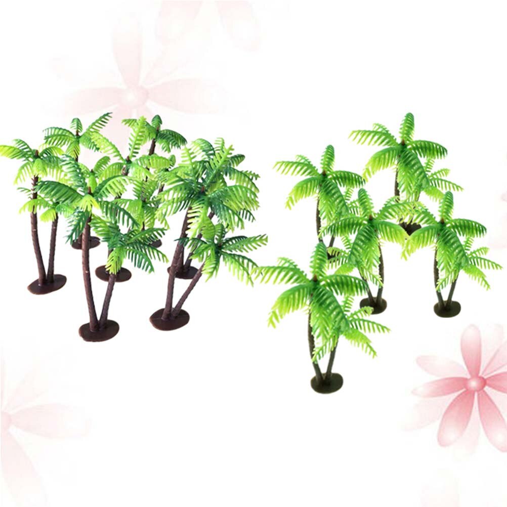 3/5/12 stk simuleret plast kokospalme miniature plantepotter akvarium bonsai håndværk kunstig plante mini landskabsindretning