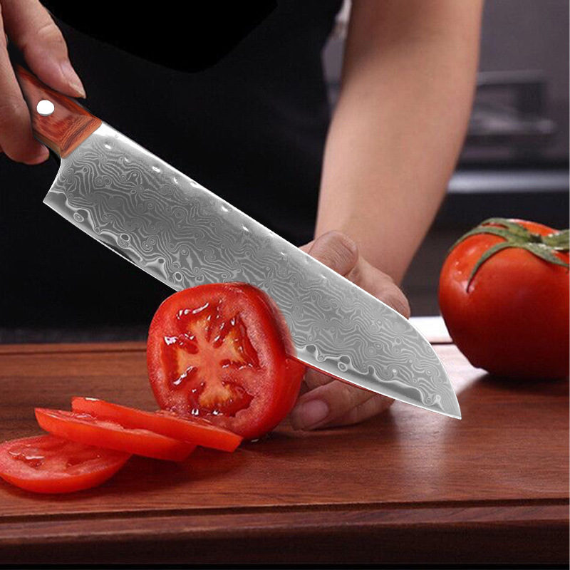 Cuchilla de cocina de acero damasco de 67 capas, cuchillo de Chef japonés, cuchillo Santoku para cortar, cuchillo para Sushi, herramientas de cocina profesionales