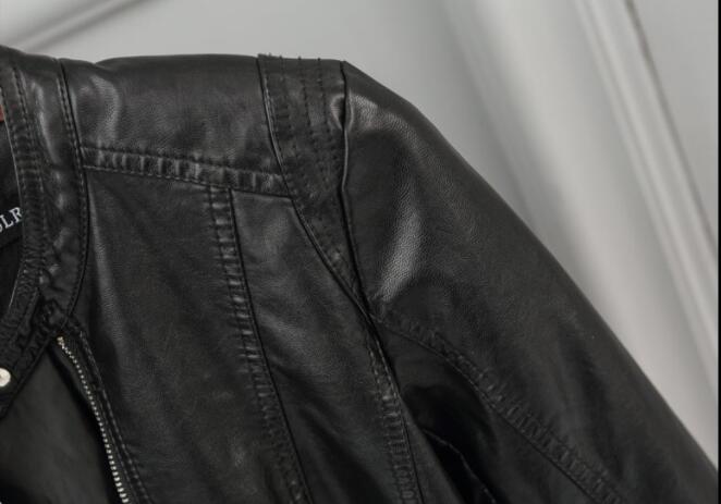 European Style PU Leather Jacket Autumn Motorcycle Leather Outerwear Women Bodycon Biker Coat Basic Streetwear