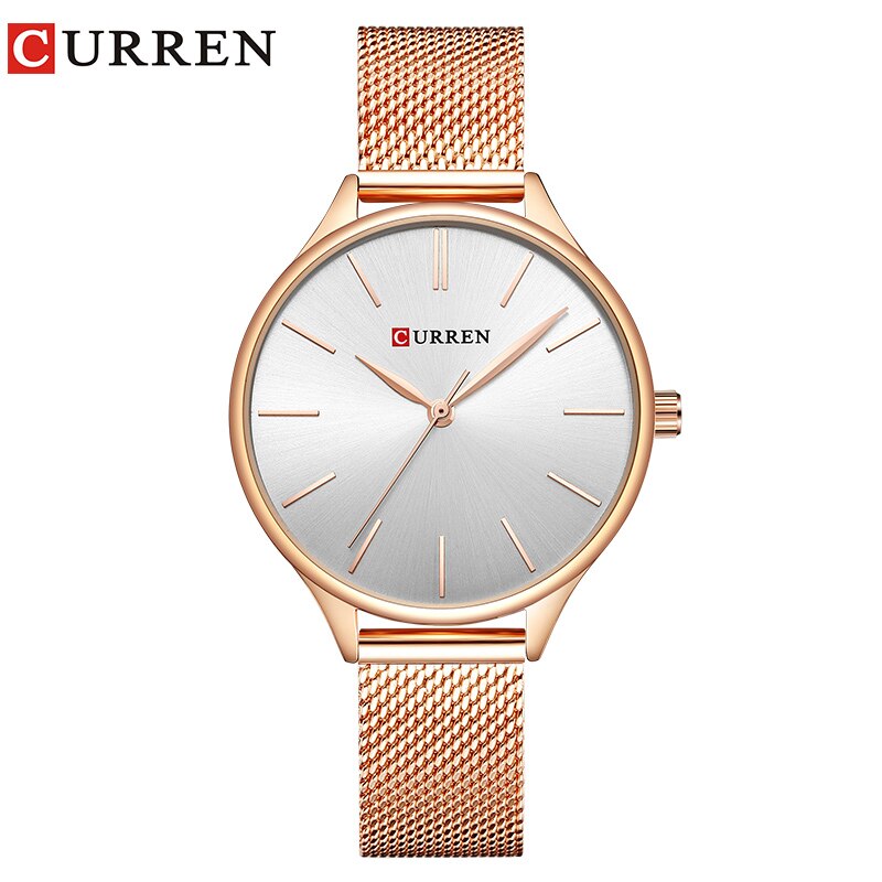 CURREN – montre-Bracelet à Quartz pour femmes, tendance, Style Simple, ,: rose white