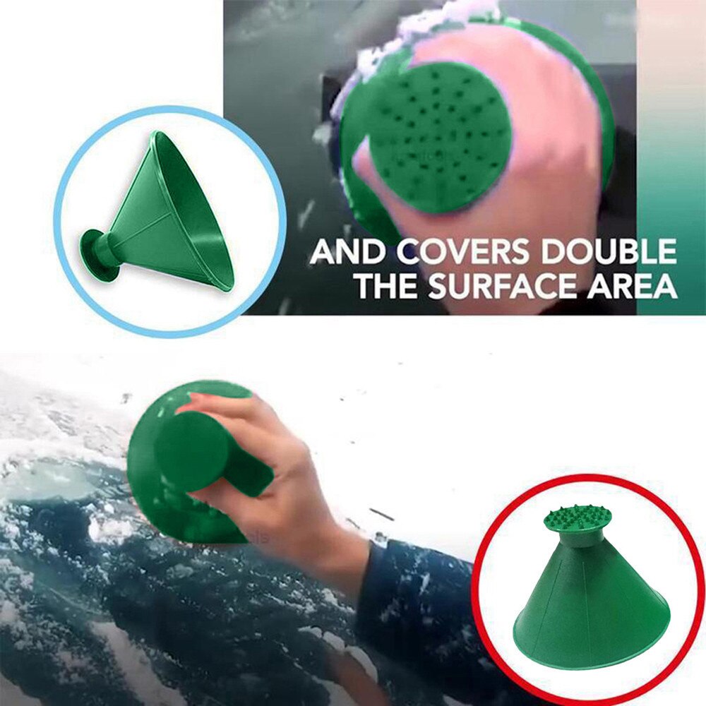 Winter Ice Scraper Car Magic Window Windshield Car Shaped Funnel Snow Remover Deicer Cone Tool