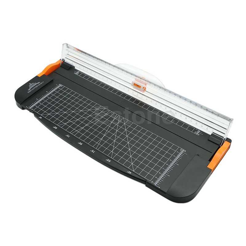 A4 Guillotine Lineal Papier Standard Cutter Trimmer Cutter Papier Schredder Schwarz-Orange Kunststoff