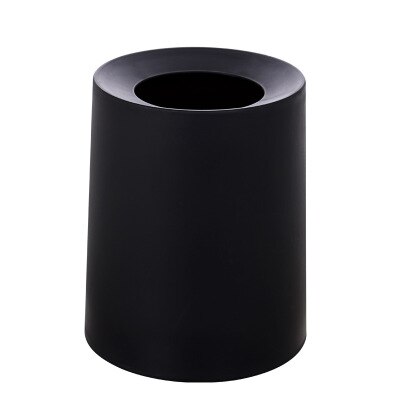 Plastic Trash Can Bathroom Waste Bin Toilet Dustbin Garbage Bin Double-layer Recycling Bucket Garbage Bin: Black